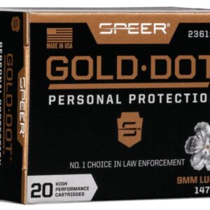 Speer Gold Dot Handgun Ammunition 9mm Luger 147 gr HP 985 fps 20/ct