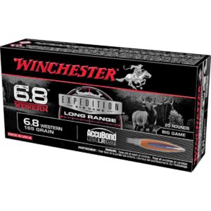 Winchester Expedition Big Game Long Range Rifle Ammunition 6.8 Western 165 gr. PT 2970 fps 20/ct