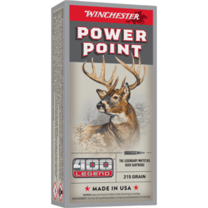 Winchester Power Point Rifle Ammunition 400 Legend 215 gr. SP 2250 fps 20/ct