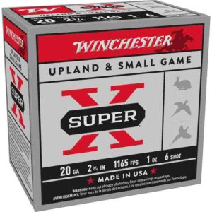 Winchester Super-X Heavy Game Shotshells 20 ga 2-3/4" 1 oz 1165 fps #6 25/ct