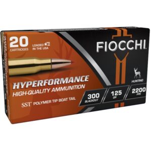Fiocchi Hyperformance Hunt SST Rifle Ammunition .300 Blackout 125gr PT 2200 fps 25/ct