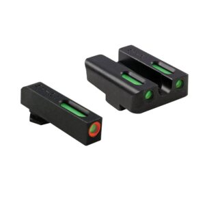 Truglo TFX Pro Tritium/Fiber-Optic Day/Night Sights Fit Glock 17 17L 19 23 24 26 27 33 34 35 38 39 45 - Orange Outline Front/Rear Green