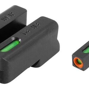Truglo TFX Pro Tritium/Fiber-Optic Day/Night Sights Fit Novak LoMount cut .260 front / .450 rear - Orange Outline Front/Rear Green