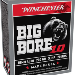 Winchester 10mm Auto Ammunition Big Bore 10 X10MMBB 200 Grain Semi-Jacketed Hollow Point 20 Rounds