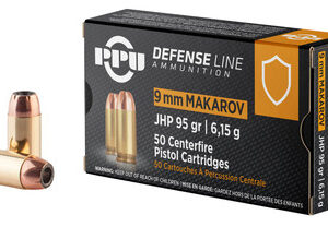 Prvi PPU 9x18 Makarov (NOT LUGER) Ammunition Defense PPD9M 95 Grain Jacketed Hollow Point 50 Rounds