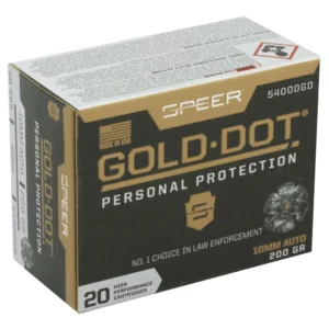 SPEER 10MM AUTO 200GR GDHP AMMO 20 RD/BX 10 BX/CS