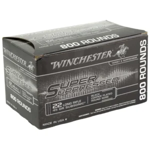 WINCHESTER 22 LR SUPER SUPRESSED RN CP 45 GR SUBSONIC 800 RD/BX 2 BX/CS