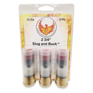 Phoenix Rising Slug & Buck Shotshell 12ga 2-3/4" FSJ 7/8oz Slug & 6-00 Buckshot 1225 fps 3/ct