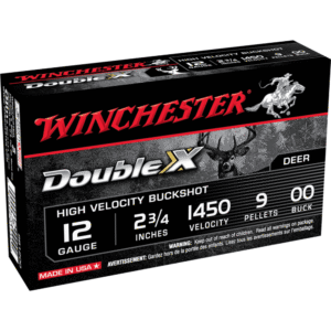 Winchester Double X High-Velocity Buckshot Shotshells 12 ga 2-3/4" 9 plts #00 1450 fps 5/ct