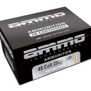 AMMO INC 45 COLT 250GR JHP 20RD BOX 200 CASE