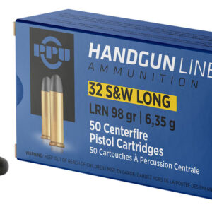 PPU 32 S&W LONG LRN 98GR 50RD BOX 10 BOXES PER CASE