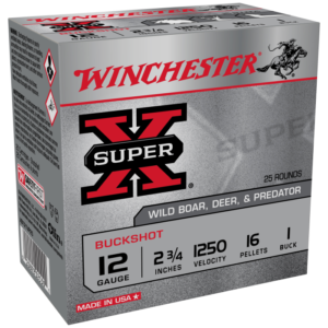WINCHESTER SUPER X 12 GA 2-3/4" BUCKSHOT 1 25 RD/BX 10 BX/CS