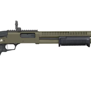 MOSSBERG 590R CERAKOTE 12G 3" SHOTGUN 18.5" W/ H.S., ODG, MOE GRIP/FLIP UP, 5 POSITION STOCK, 6+1