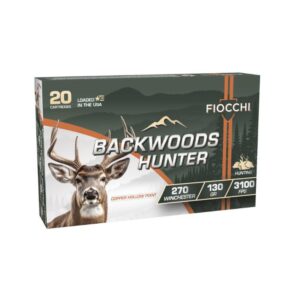 Fiocchi Backwoods Hunter Rifle Ammunition 270 Win 130gr HP 3100 fps 20/ct
