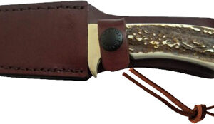 UNCLE HENRY KNIFE STAGLON 4" - CAPER W/LEATHER SHEATH