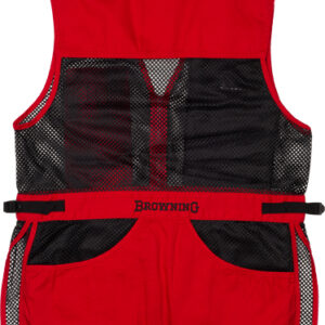 BROWNING MESH SHOOTING VEST - R-HAND 2XL BLACK/RED TRIM