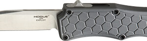 HOGUE EXPLOIT 3.5" OTF AUTO - ALUMINUM CLIP POINT BLADE GREY