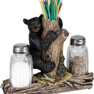 RIVERS EDGE BEAR SALT & PEPPER - SHAKERS & TOOTHPICK HOLDER