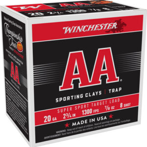 WINCHESTER AA 20GA 2.75" 7/8OZ - #8 1300FPS 250RD CASE LOT