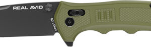 REAL AVID RAV-4 KNIFE ASSISTED - FOLDING 3.25" BLD GREEN NYLON