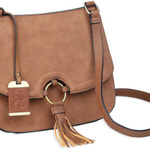 BULLDOG CONCEALED CARRY PURSE - CROSS BODY CARAMEL SUEDE