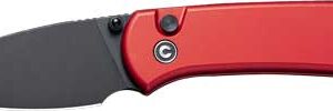 CIVIVI KNIFE QUIBIT 2.98" RED/ - BLK STONEWASH BUTTON LOCK