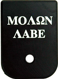 CRUXORD MAGAZINE BASE PLATE - MOLON LABE FITS MOST GLOCKS