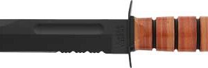 KA-BAR FIGHTING/UTILITY KNIFE - 7" SRRTD W/LTHR SHTH US ARMY
