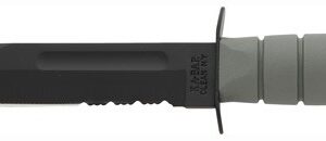 KA-BAR FIGHTING/UTILITY KNIFE - 7" SERR W/PLASTIC STH. F-GREEN
