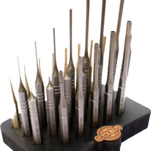 GRACE USA STEEL/BRASS ROLL PIN - PUNCH SET W/BENCH BLOCK 27PC