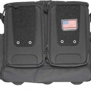 GPS TACTICAL ROLLING RANGE BAG - HOLDS 10 HANDGUNS BLACK NYLON
