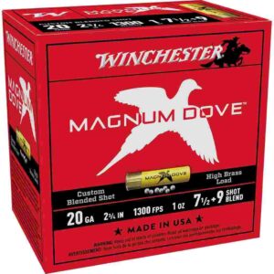 Winchester Magnum Dove Shotshell 20ga 2-3/4" 1oz 1300 fps #7&9 25/ct
