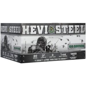 HEVI-Shot HEVI-Steel Shotshells 20 ga 3" 7/8 oz 1400 fps #3 100/ct